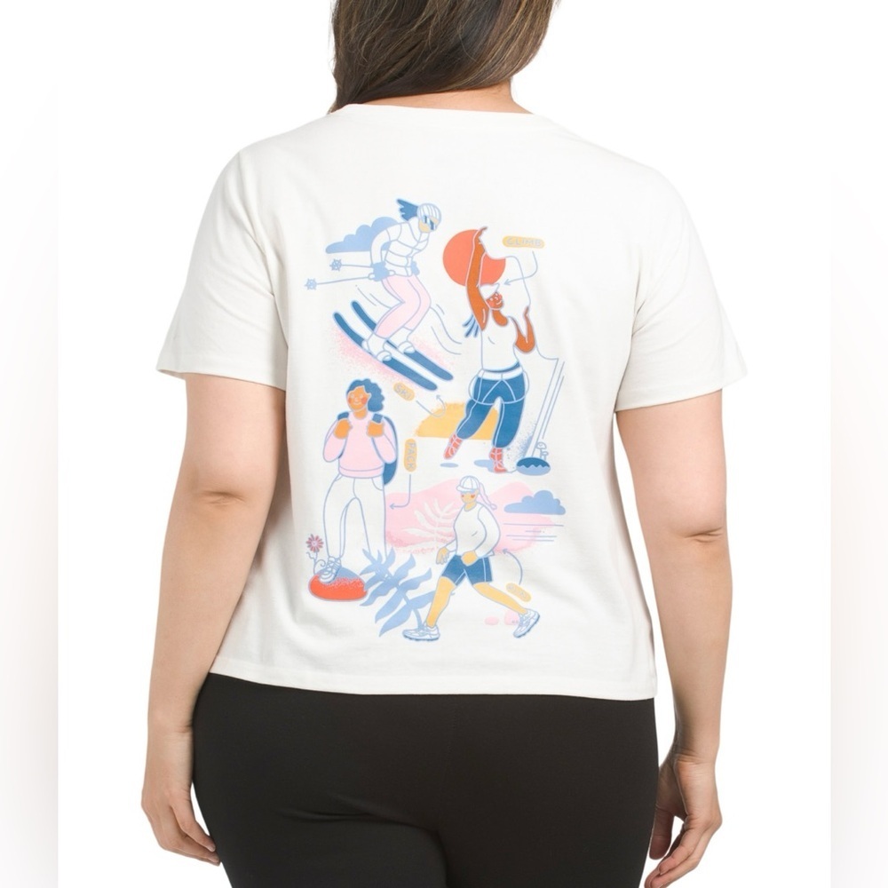 The North Face Women's White Tee Plus Size 2X Short Sleeves Crew Neck NWT $35